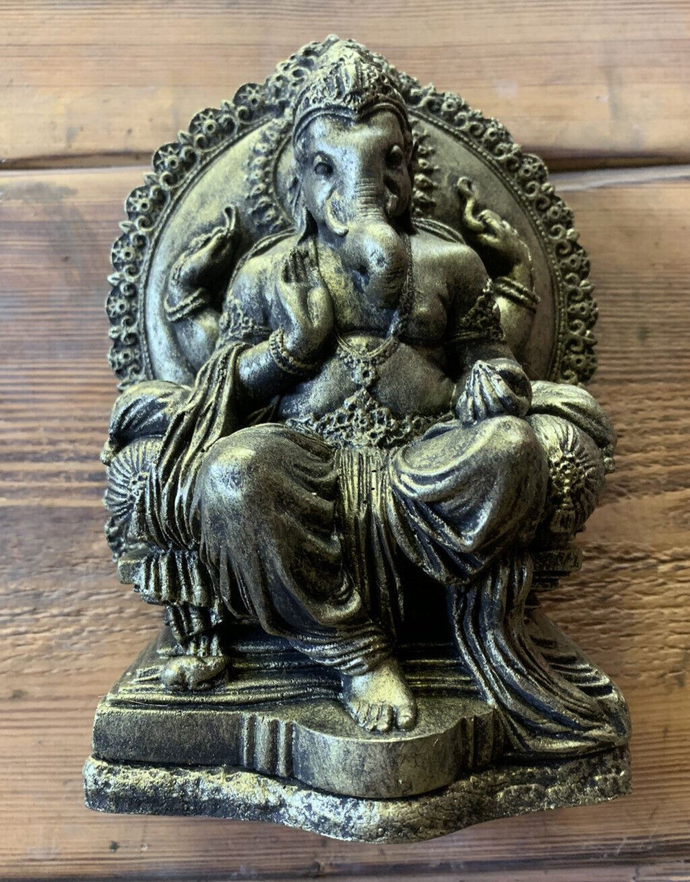 STONE GARDEN GANESH ELEPHANT GOD CUTE BUDDHA WALL PLAQUE BRONZED STATUE ORNAMENT