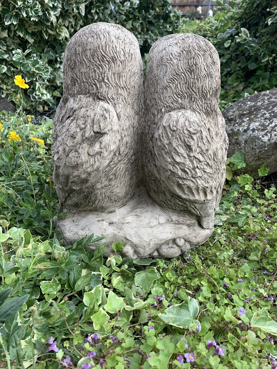 Stone Garden Large Cute Owl Family Concrete Ornament