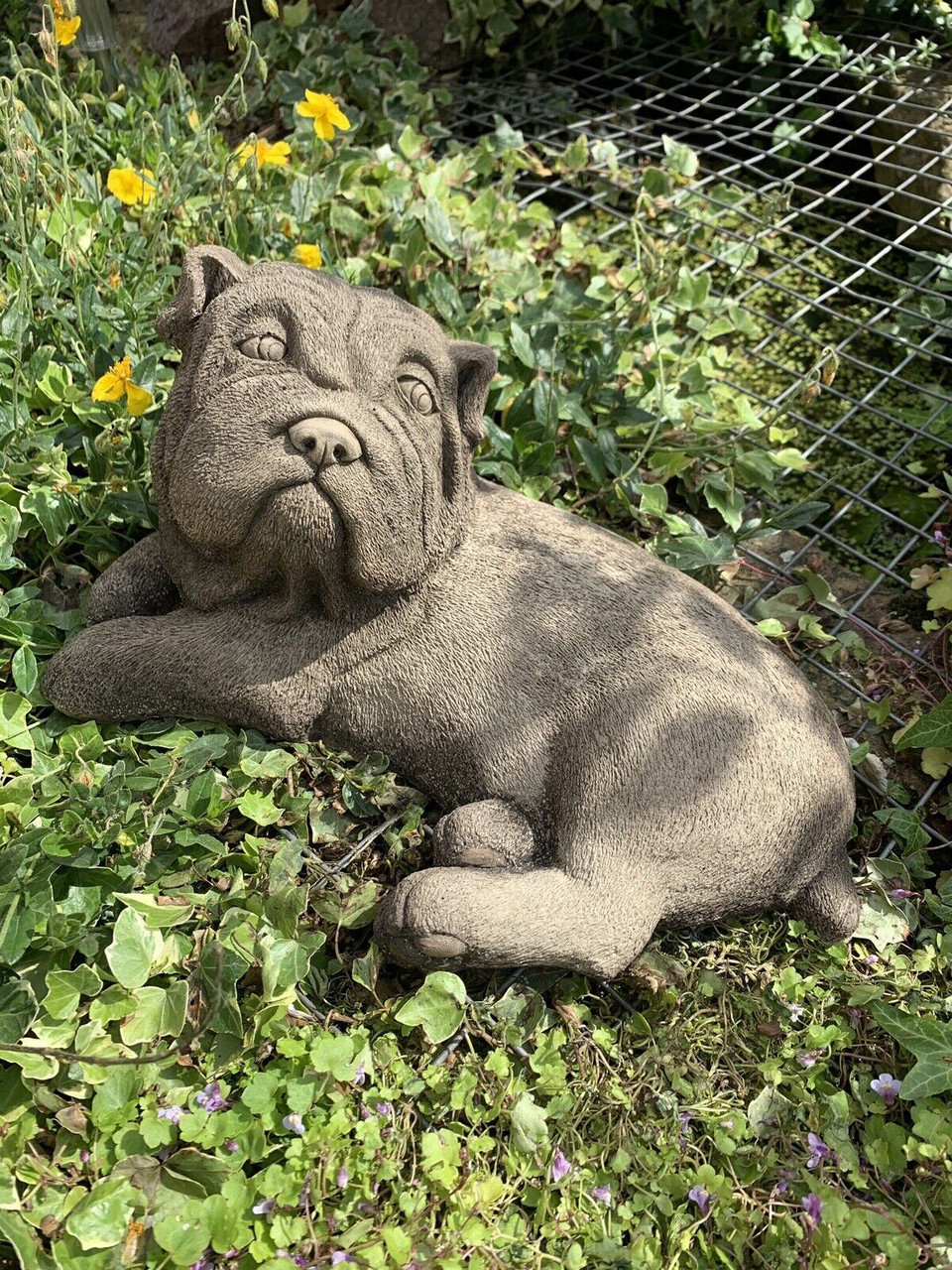 STONE GARDEN SHAR-PEI PUG DOG DETAILED CUTE GIFT CONCRETE ORNAMENT