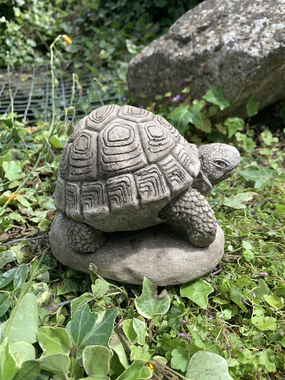 STONE GARDEN SMALL TORTOISE DETAILED CONCRETE ORNAMENT