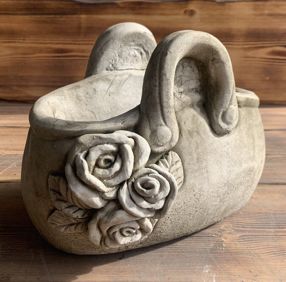 STONE GARDEN FLOWER HANDBAG PLANTER PLANT POT ORNAMENT 