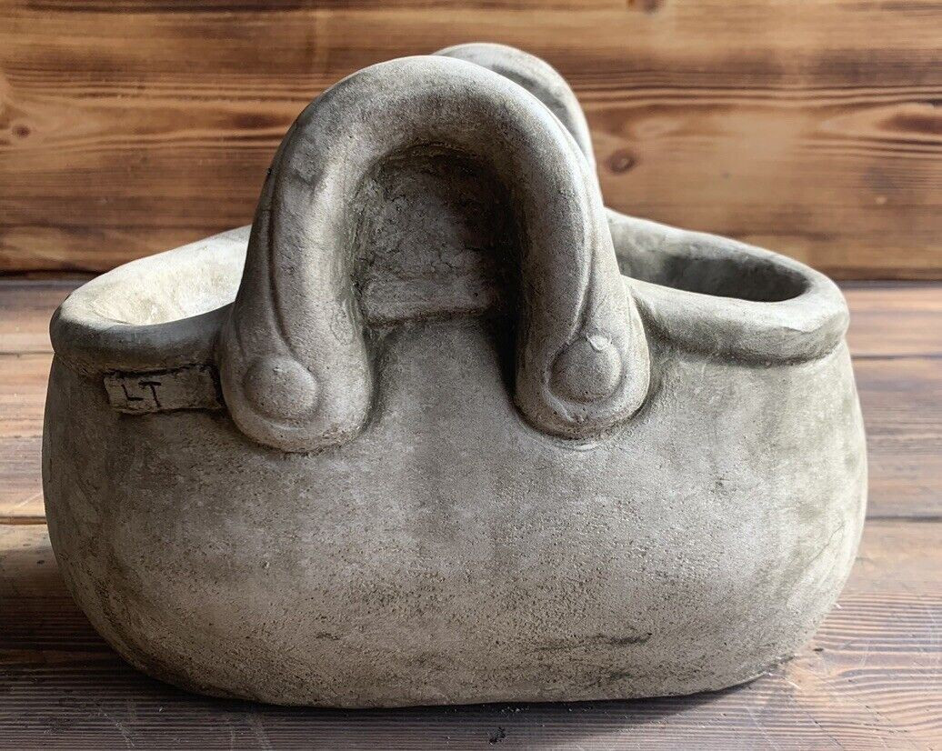 STONE GARDEN FLOWER HANDBAG PLANTER PLANT POT ORNAMENT 