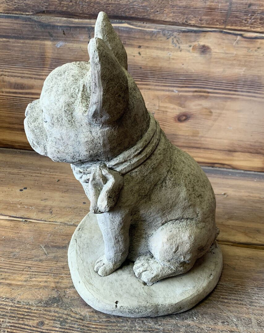 STONE GARDEN SITTING FRENCH BULLDOG FRENCHIE DOG PUPPY GIFT ORNAMENT STATUE