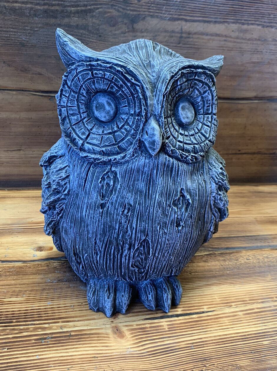 STONE GARDEN LARGE OWL STATUE GIFT ORNAMENT 