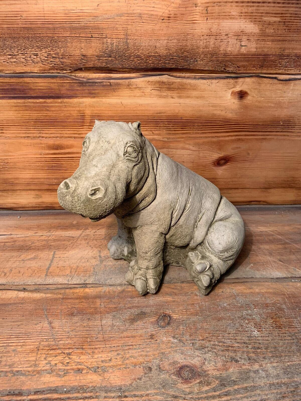 STONE GARDEN CUTE HIPPO HIPPOPOTAMUS STATUE FIGURE ORNAMENT