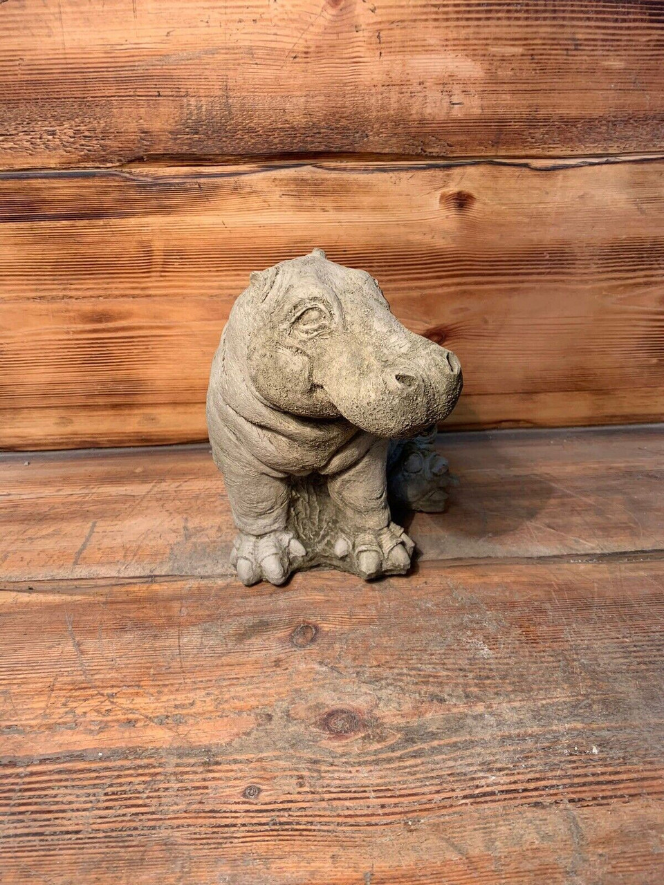 STONE GARDEN CUTE HIPPO HIPPOPOTAMUS STATUE FIGURE ORNAMENT