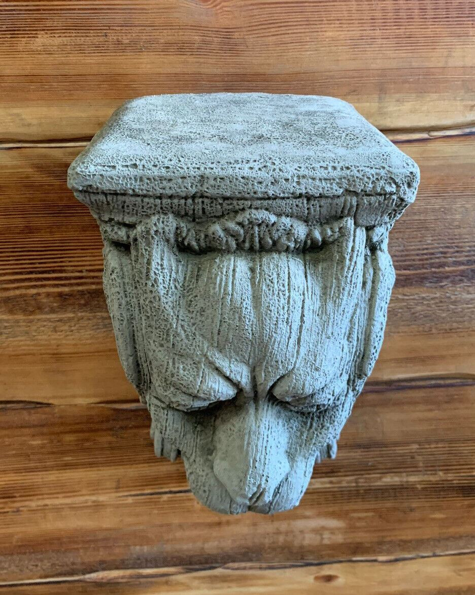 STONE GARDEN DETAILED GARGOYLE TONGUE SCONCE CANDLE SHELF WALL HANGING ORNAMENT