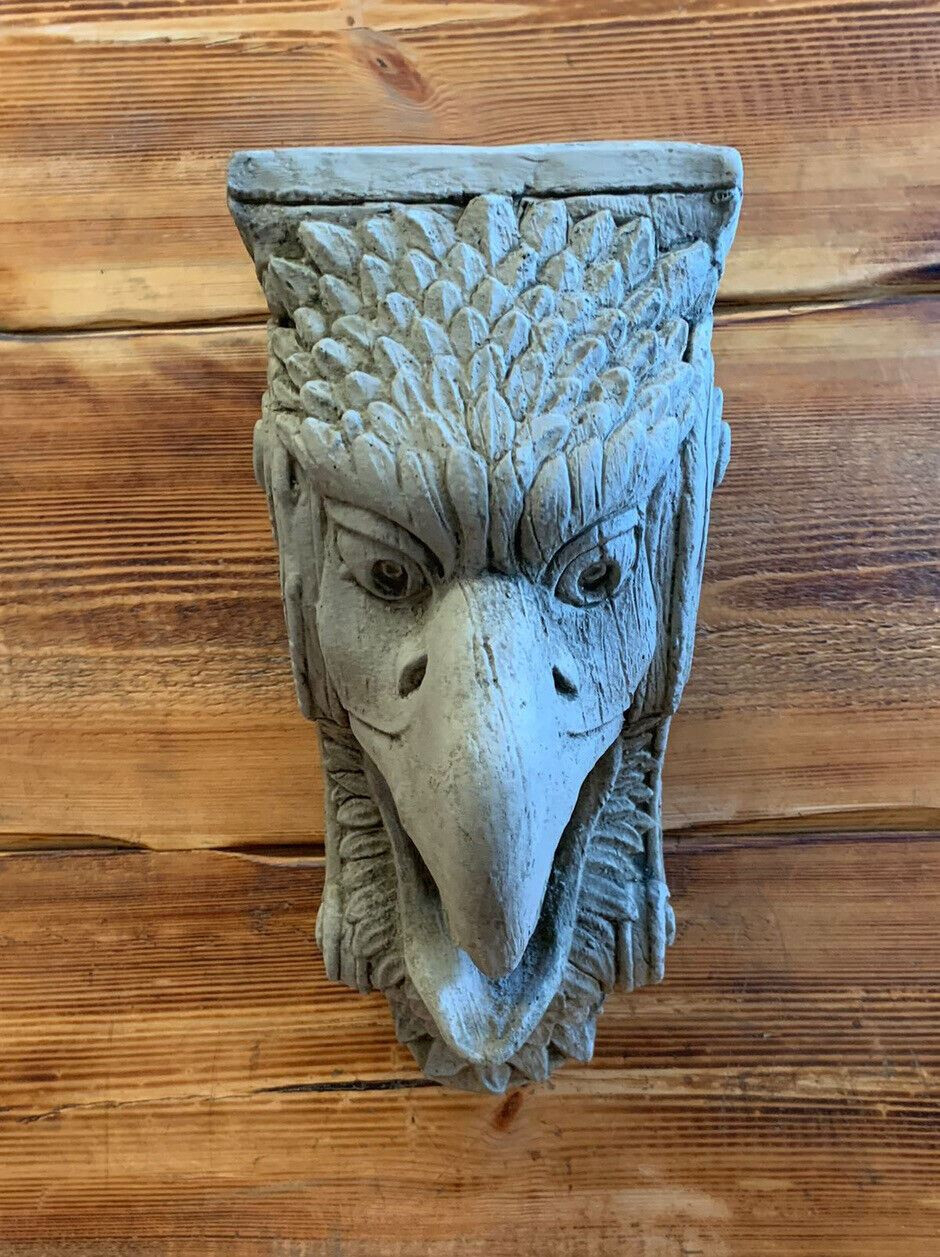 STONE GARDEN DETAILED EAGLE BIRD SCONCE CANDLE SHELF WALL HANGING ORNAMENT