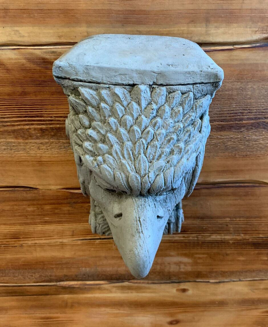 STONE GARDEN DETAILED EAGLE BIRD SCONCE CANDLE SHELF WALL HANGING ORNAMENT