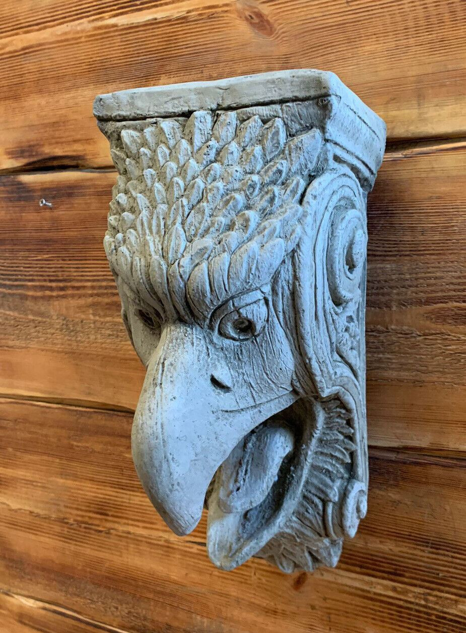 STONE GARDEN DETAILED EAGLE BIRD SCONCE CANDLE SHELF WALL HANGING ORNAMENT