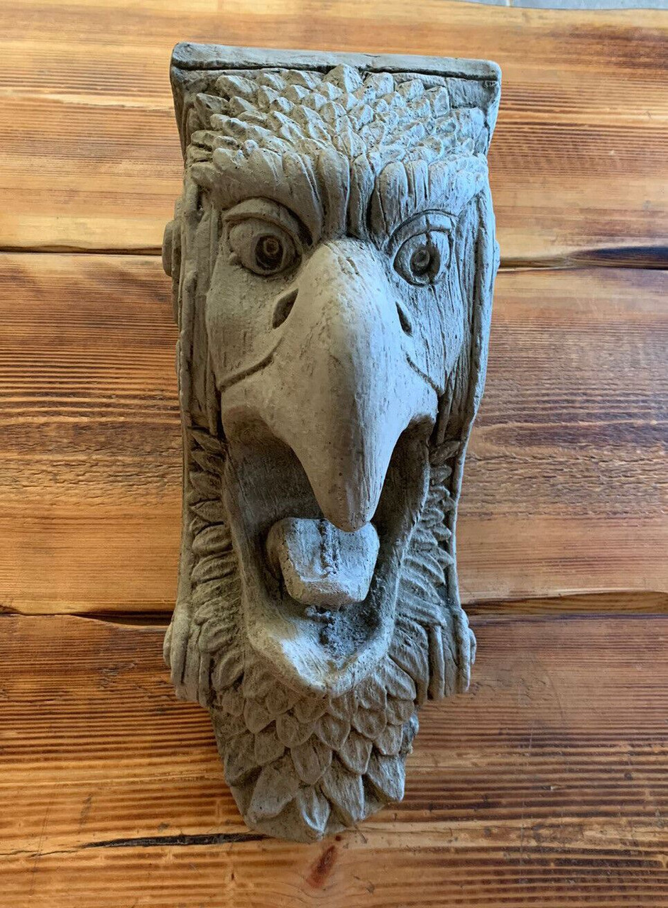 STONE GARDEN DETAILED EAGLE BIRD SCONCE CANDLE SHELF WALL HANGING ORNAMENT