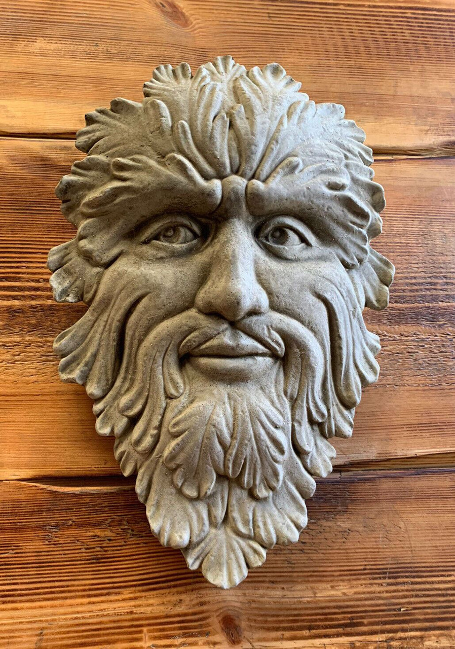 STONE GARDEN TREE MAN GREEN MAN WALL PLAQUE HANGING ORNAMENT