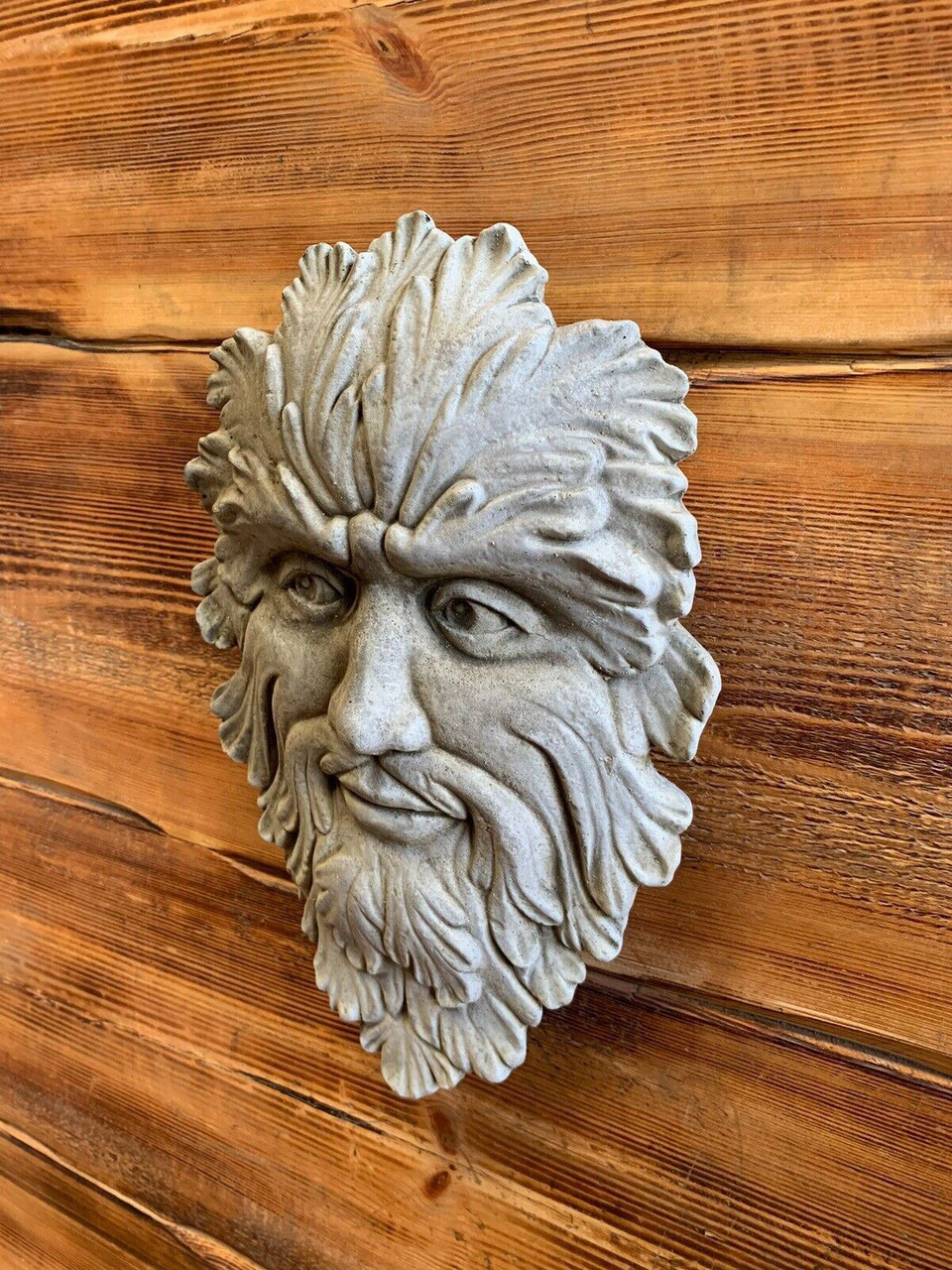 STONE GARDEN TREE MAN GREEN MAN WALL PLAQUE HANGING ORNAMENT