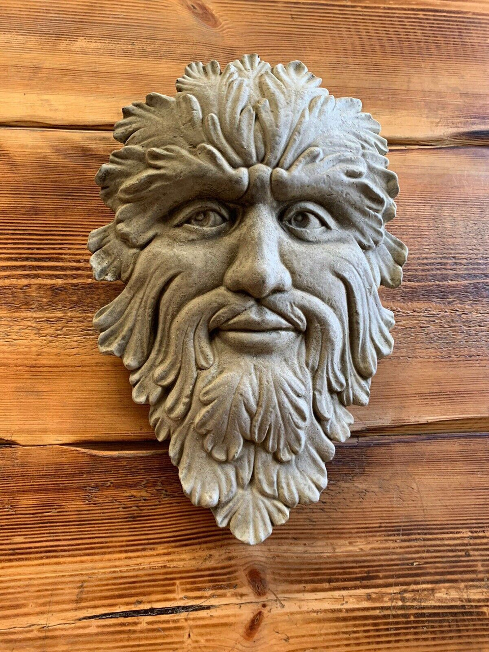 STONE GARDEN TREE MAN GREEN MAN WALL PLAQUE HANGING ORNAMENT