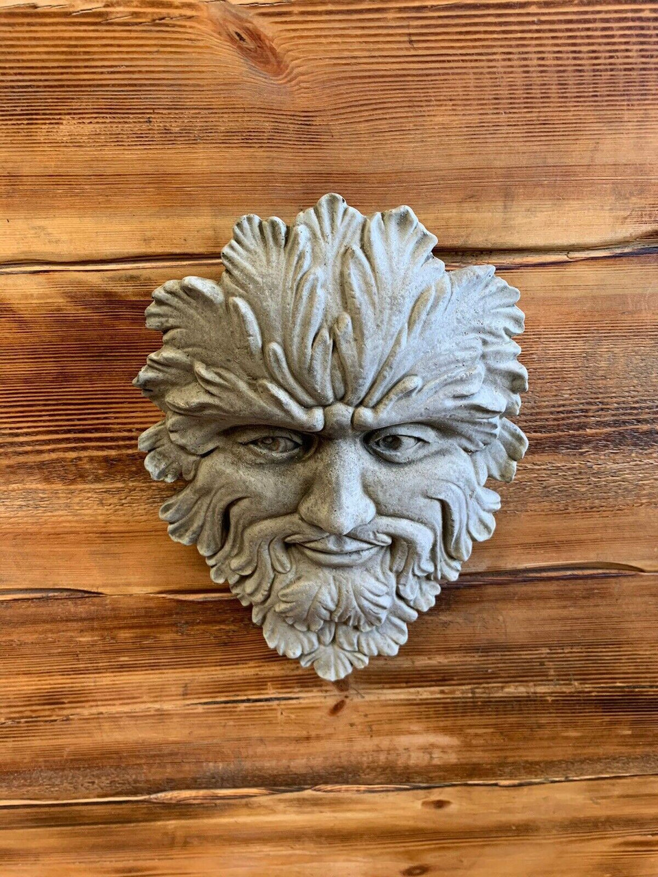 STONE GARDEN TREE MAN GREEN MAN WALL PLAQUE HANGING ORNAMENT