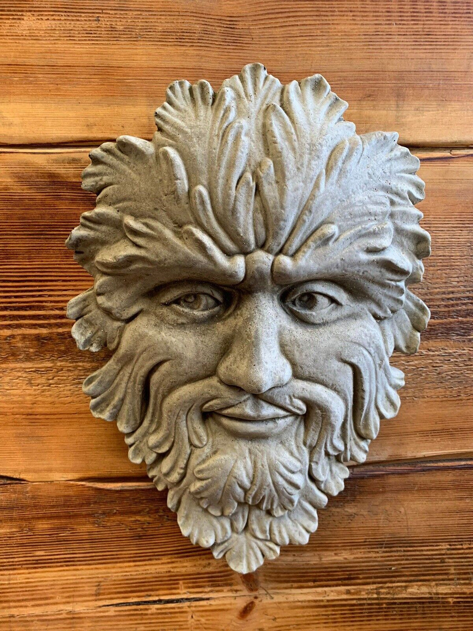 STONE GARDEN TREE MAN GREEN MAN WALL PLAQUE HANGING ORNAMENT