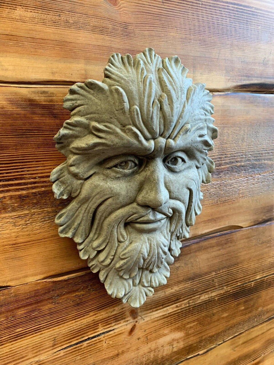 STONE GARDEN TREE MAN GREEN MAN WALL PLAQUE HANGING ORNAMENT