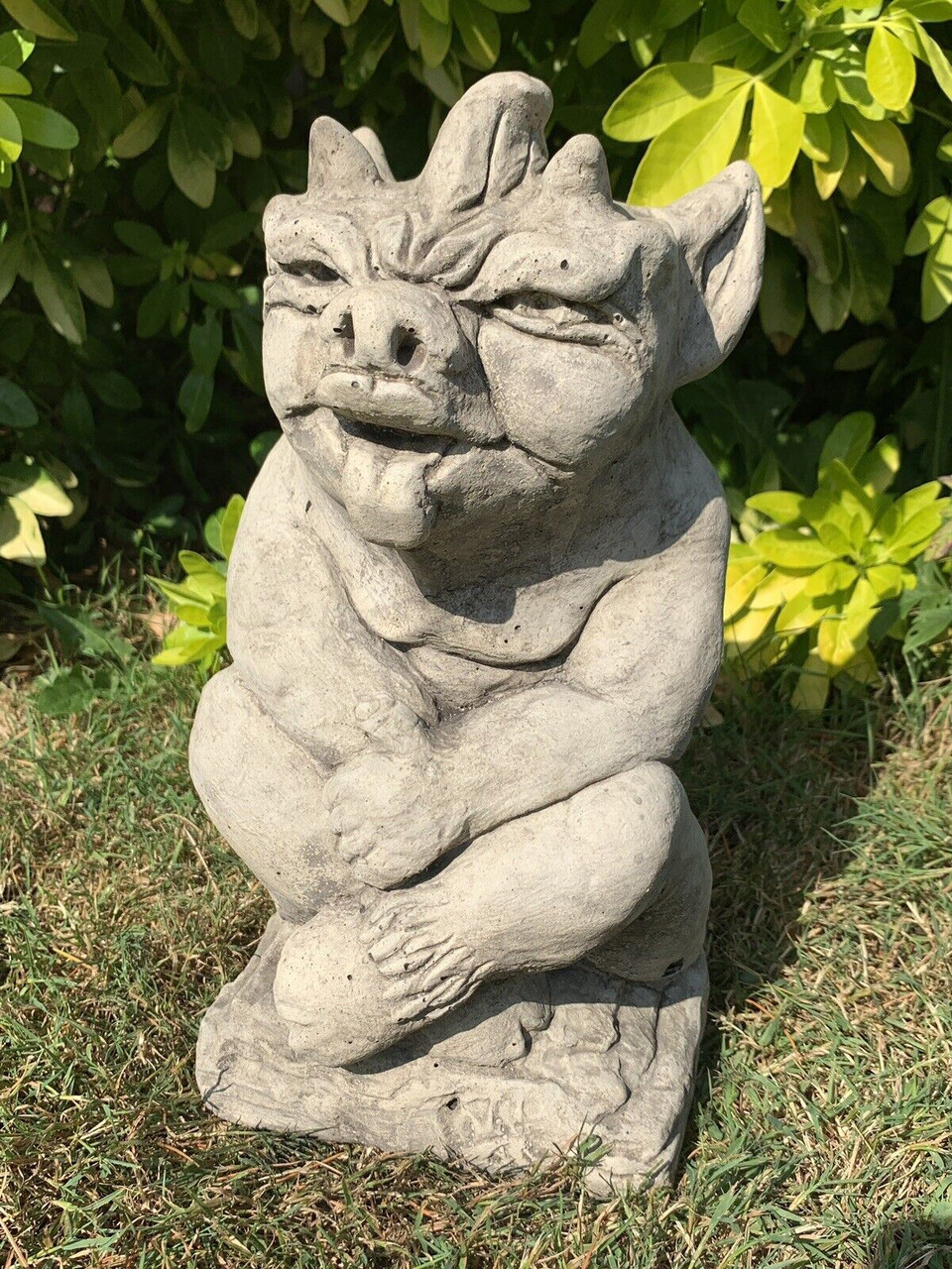 STONE GARDEN GARGOYLE IMP DETAILED GIFT CONCRETE ORNAMENT 