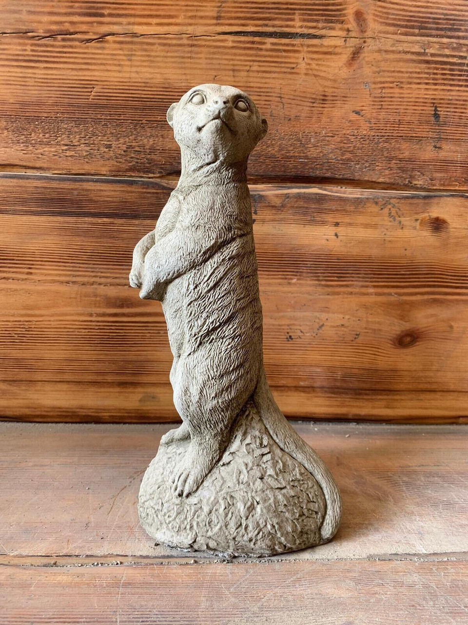 STONE GARDEN STANDING MEERKAT STATUE ORNAMENT