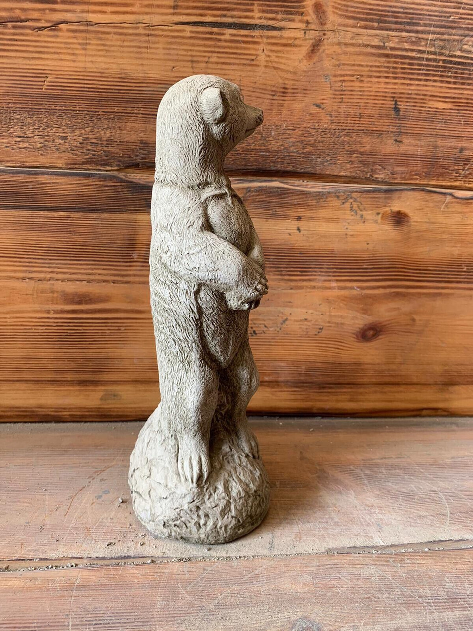 STONE GARDEN STANDING MEERKAT STATUE ORNAMENT