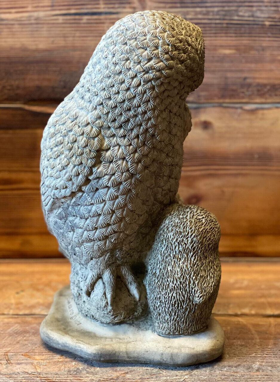 STONE GARDEN LARGE OWL FAMILY WILDLIFE GIFT CONCRETE STATUE ORNAMENT