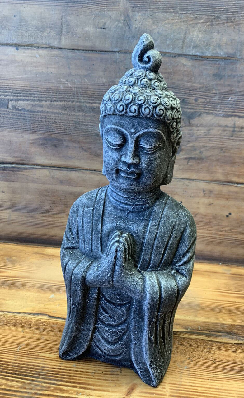 STONE GARDEN LARGE STANDING PRAYING BUDDHA STATUE GIFT ORNAMENT 