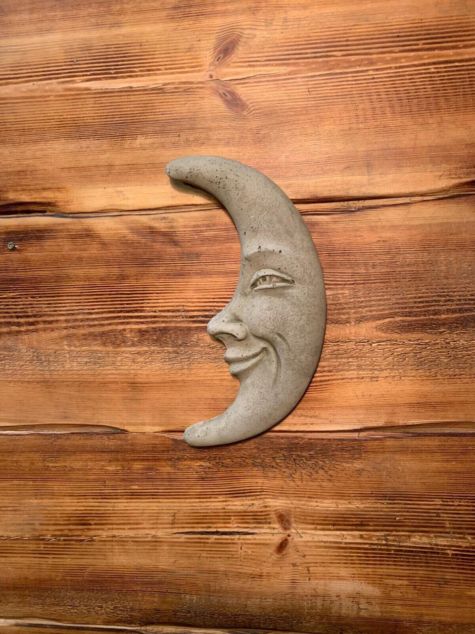 STONE GARDEN MOON FACE WALL PLAQUE HANGING ORNAMENT