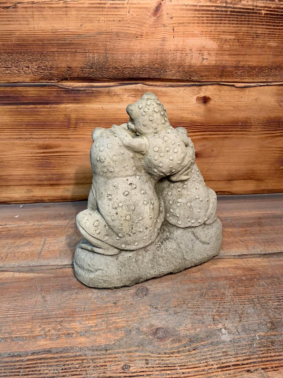 STONE GARDEN CUTE WELCOME FROG TOAD FAMILY STATUE ORNAMENT