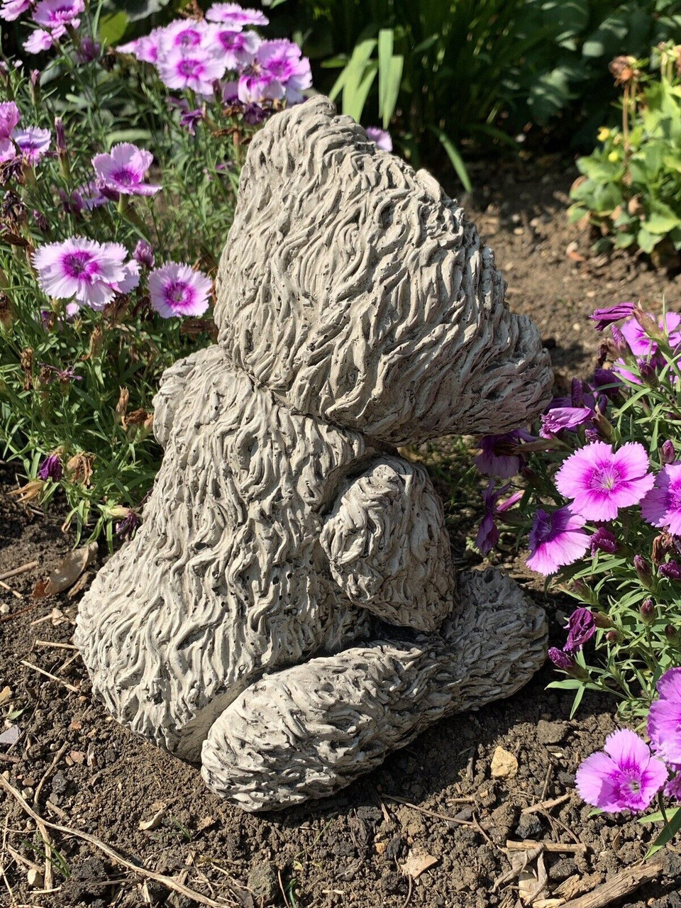 STONE GARDEN CUTE TEDDY BEAR DETAILED CONCRETE GARDEN ORNAMENT