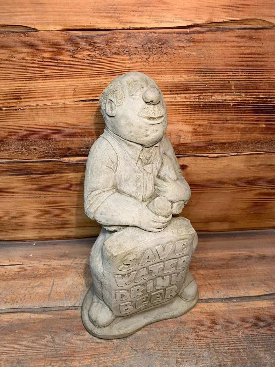 STONE GARDEN “SAVE WATER DRINK BEER” FIGURE STATUE ORNAMENT GIFT