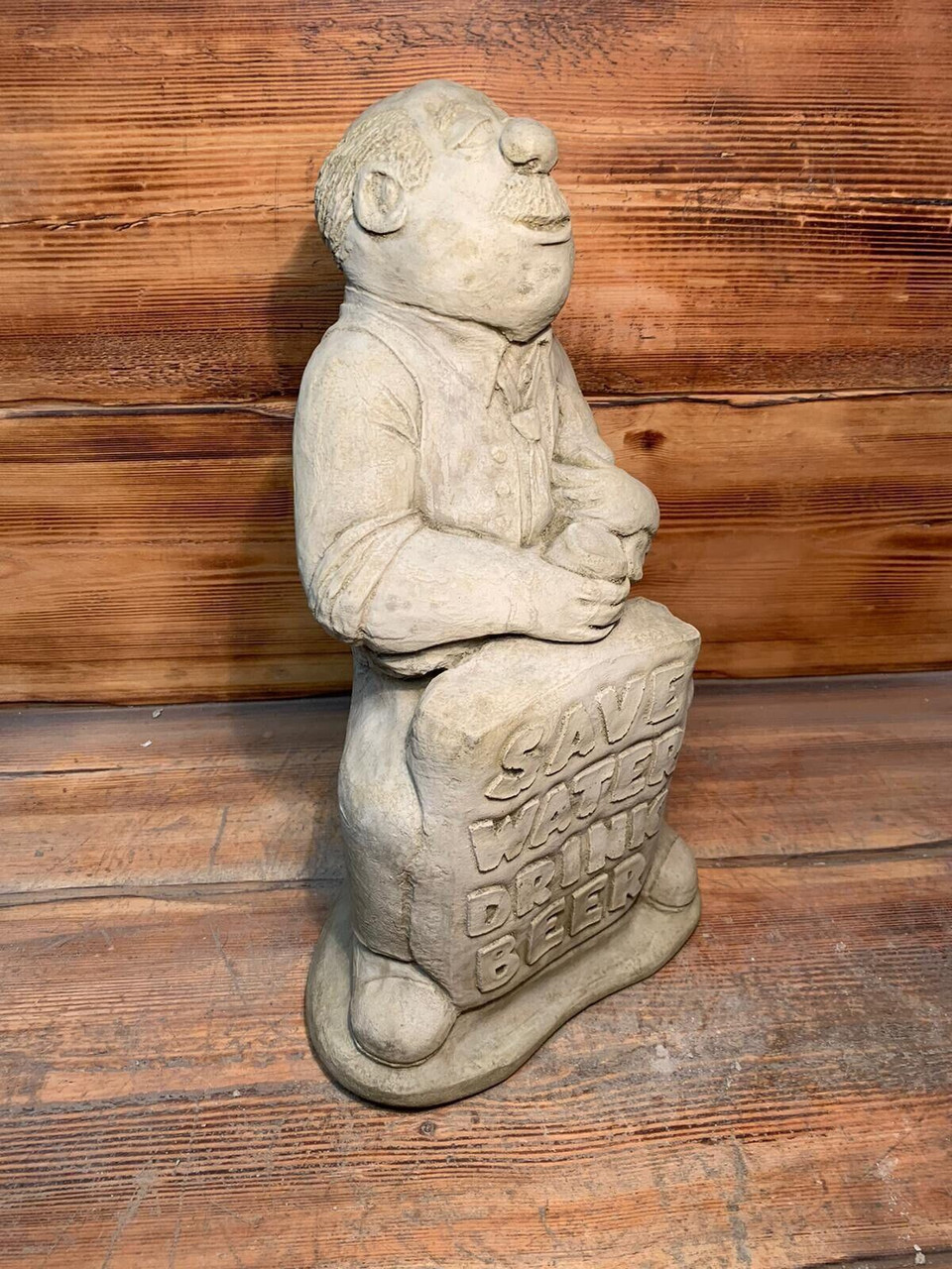 STONE GARDEN “SAVE WATER DRINK BEER” FIGURE STATUE ORNAMENT GIFT