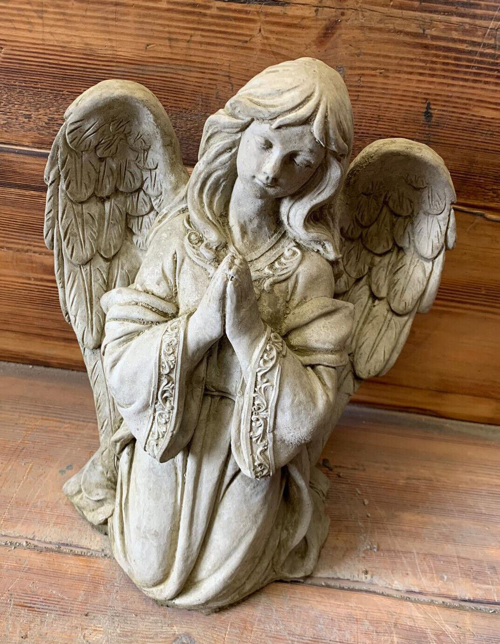 STONE GARDEN PRAYING ANGEL WOMAN GIRL STATUE ORNAMENT
