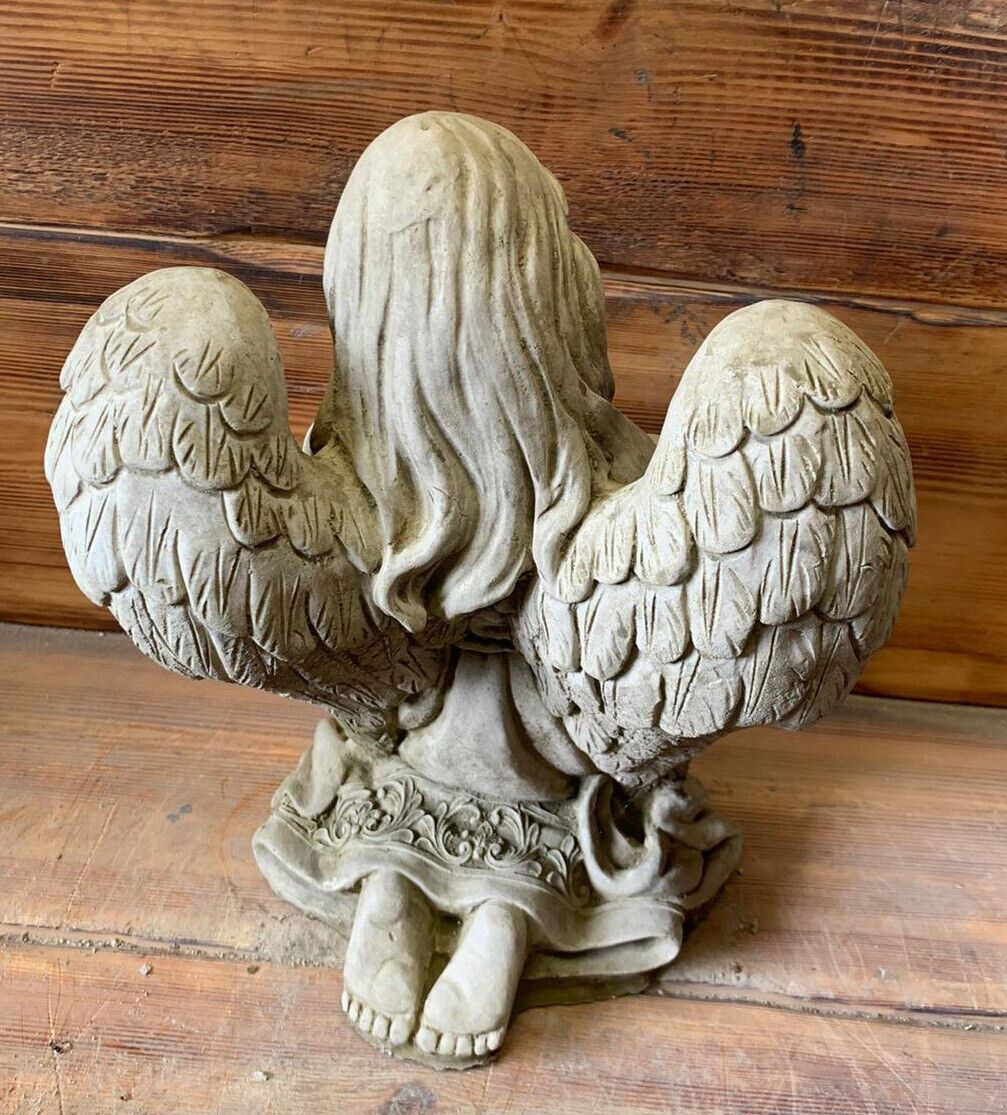 STONE GARDEN PRAYING ANGEL WOMAN GIRL STATUE ORNAMENT