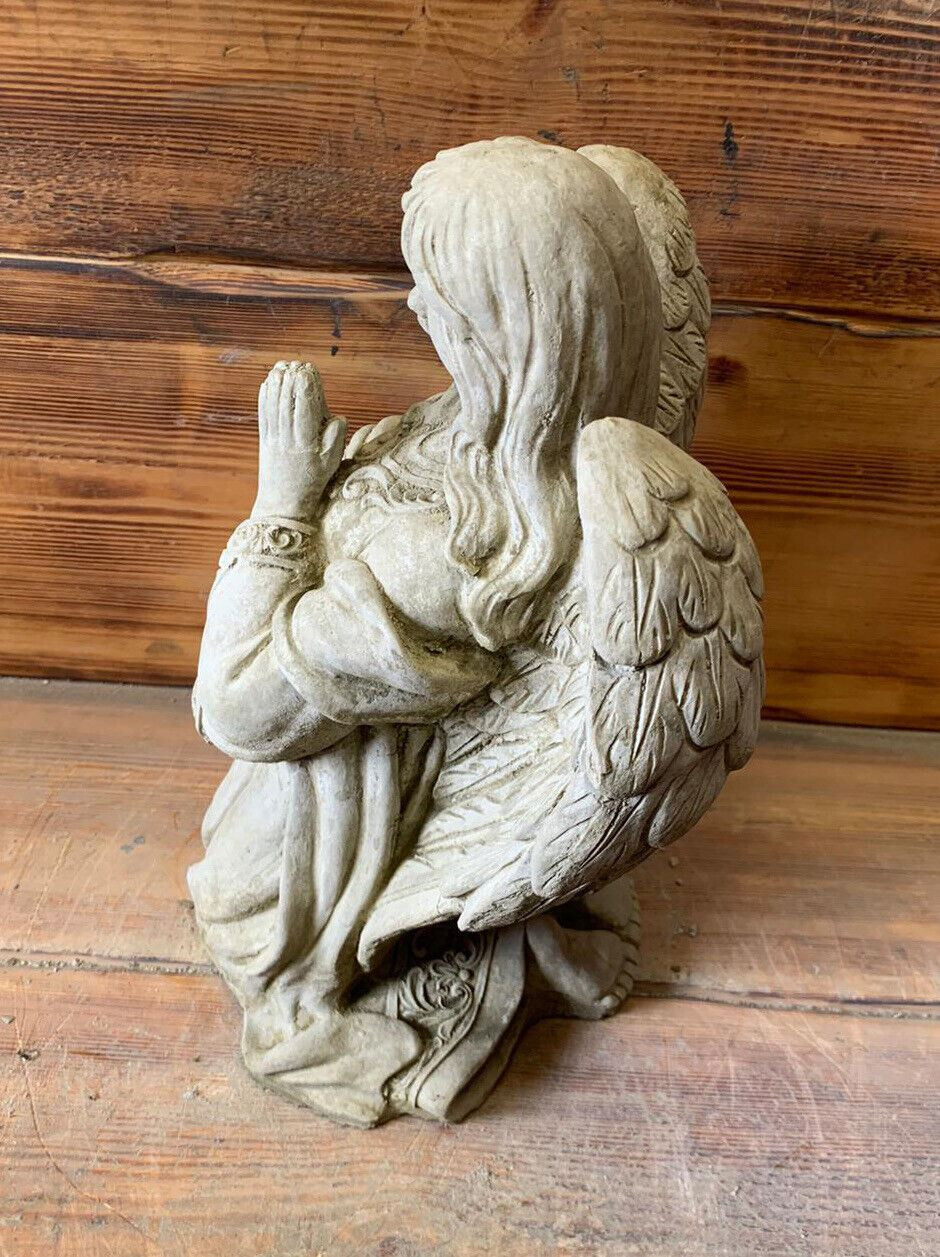 STONE GARDEN PRAYING ANGEL WOMAN GIRL STATUE ORNAMENT
