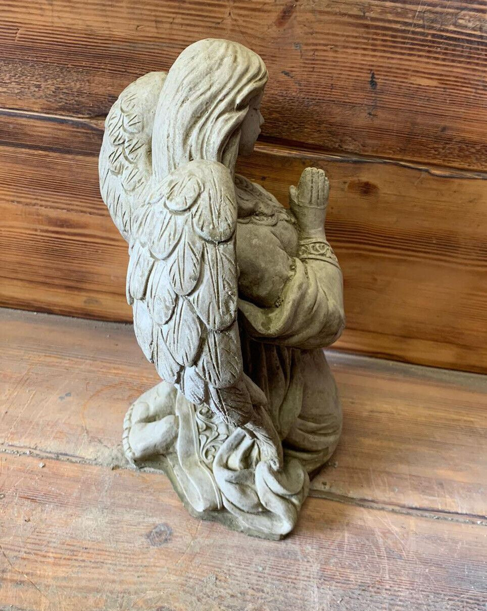STONE GARDEN PRAYING ANGEL WOMAN GIRL STATUE ORNAMENT