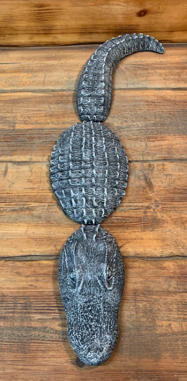 STONE GARDEN 3 PIECE CROCODILE ALLIGATOR GIFT CONCRETE ORNAMENT