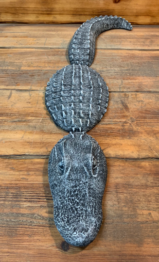 STONE GARDEN 3 PIECE CROCODILE ALLIGATOR GIFT CONCRETE ORNAMENT