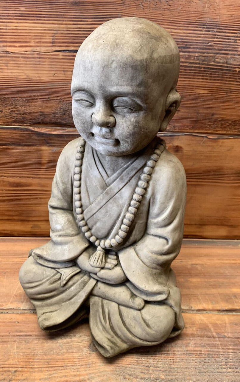 STONE GARDEN LARGE ZEN BABY MONK BUDDHA ORNAMENT STATUE