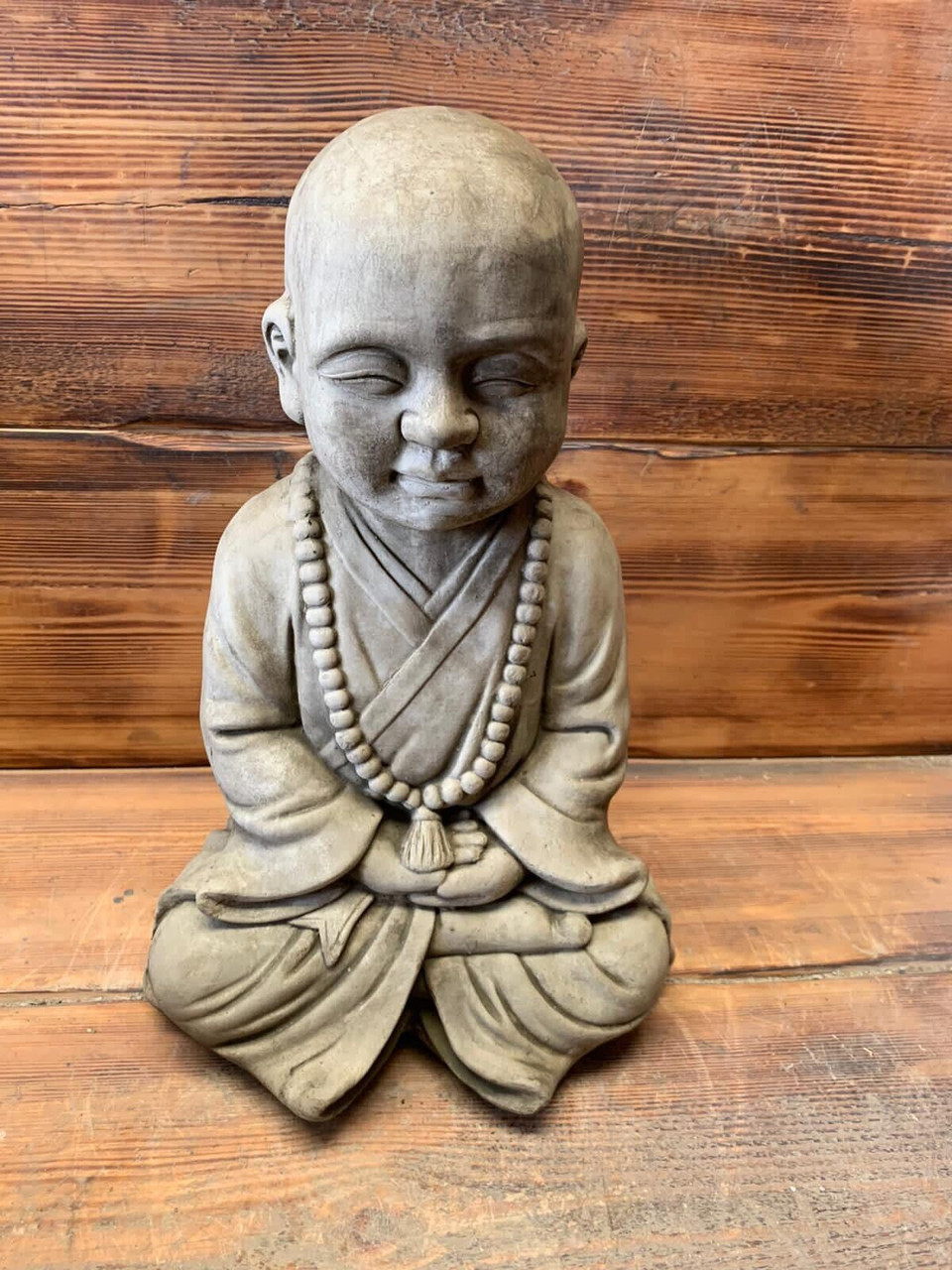 STONE GARDEN LARGE ZEN BABY MONK BUDDHA ORNAMENT STATUE