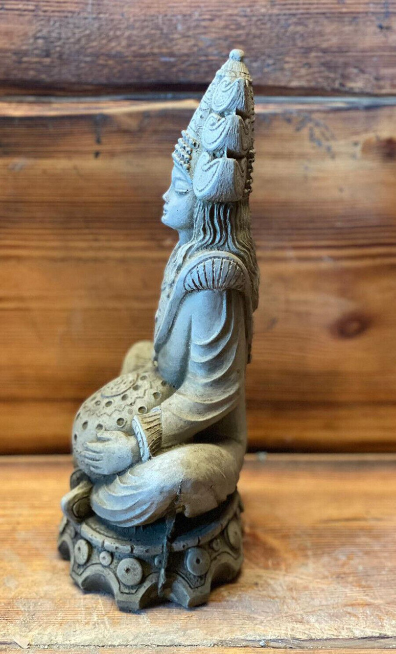 STONE GARDEN INDIAN GODDESS BUDDHA BUDDAH STATUE ORNAMENT