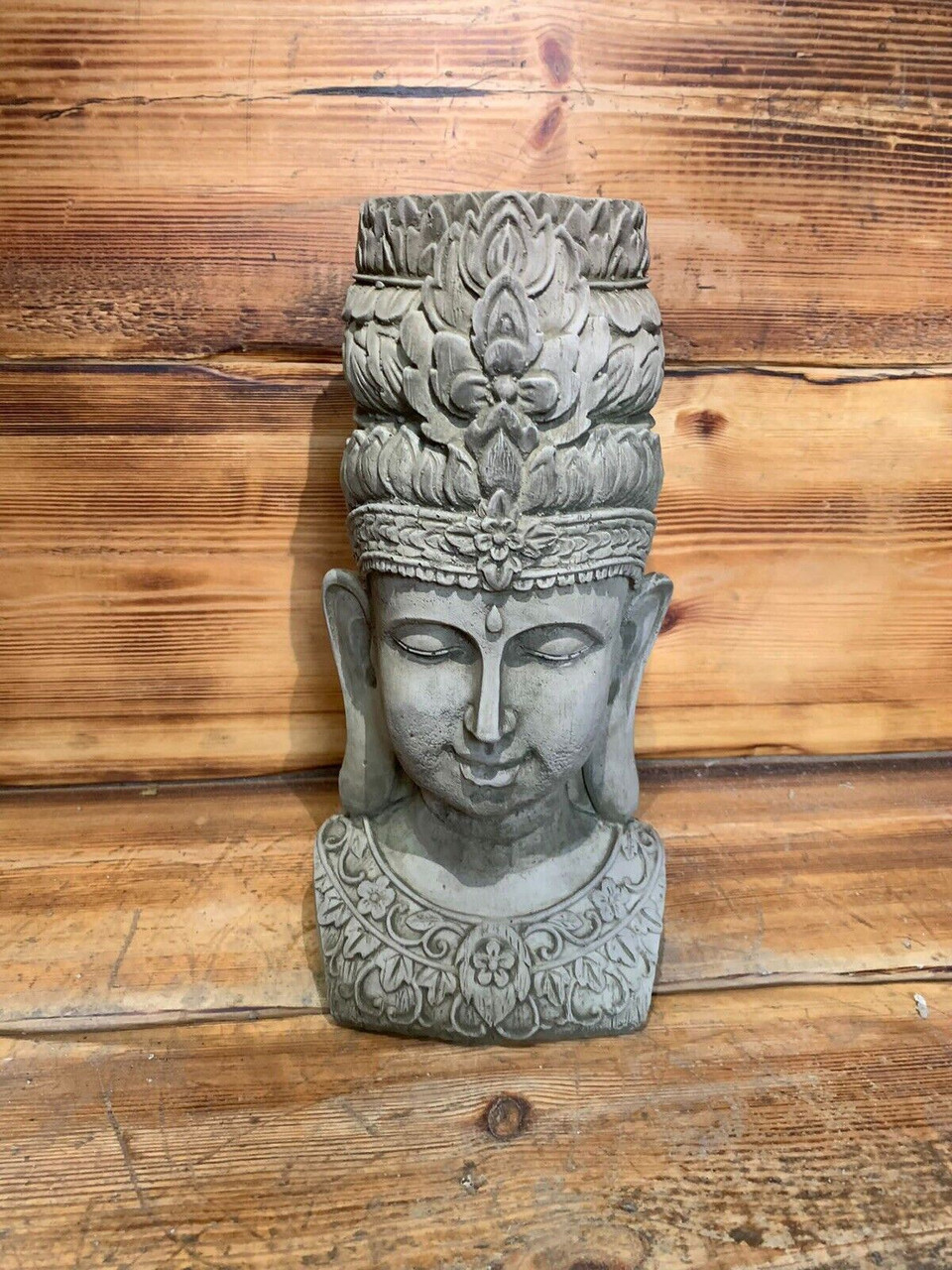 STONE GARDEN ZEN BUDDHA CANDLE HOLDER PLANT POT HOLDER STATUE ORNAMENT