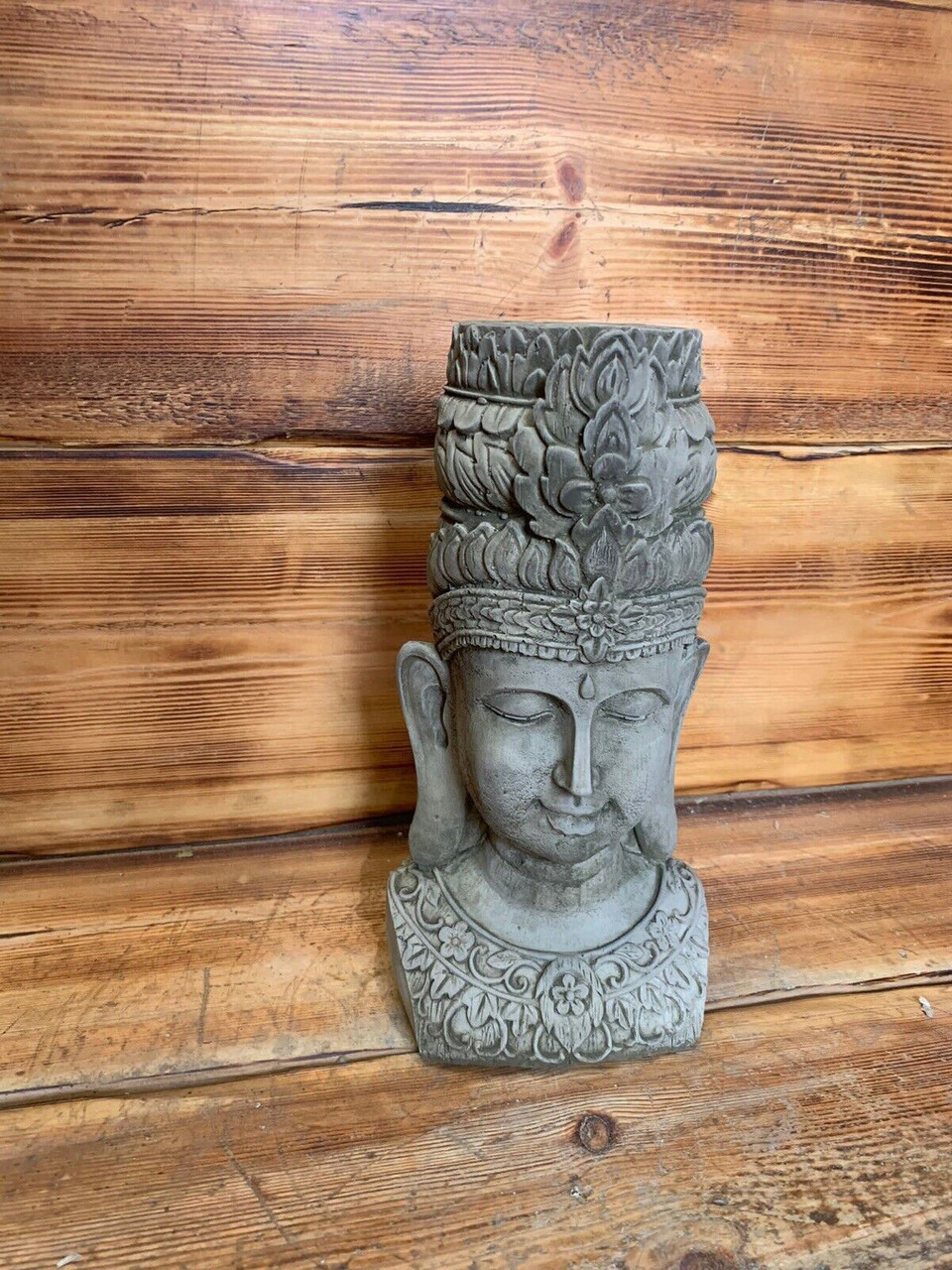 STONE GARDEN ZEN BUDDHA CANDLE HOLDER PLANT POT HOLDER STATUE ORNAMENT