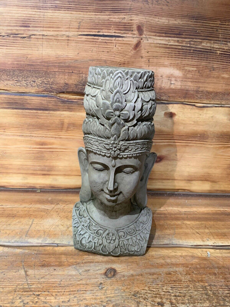 STONE GARDEN ZEN BUDDHA CANDLE HOLDER PLANT POT HOLDER STATUE ORNAMENT