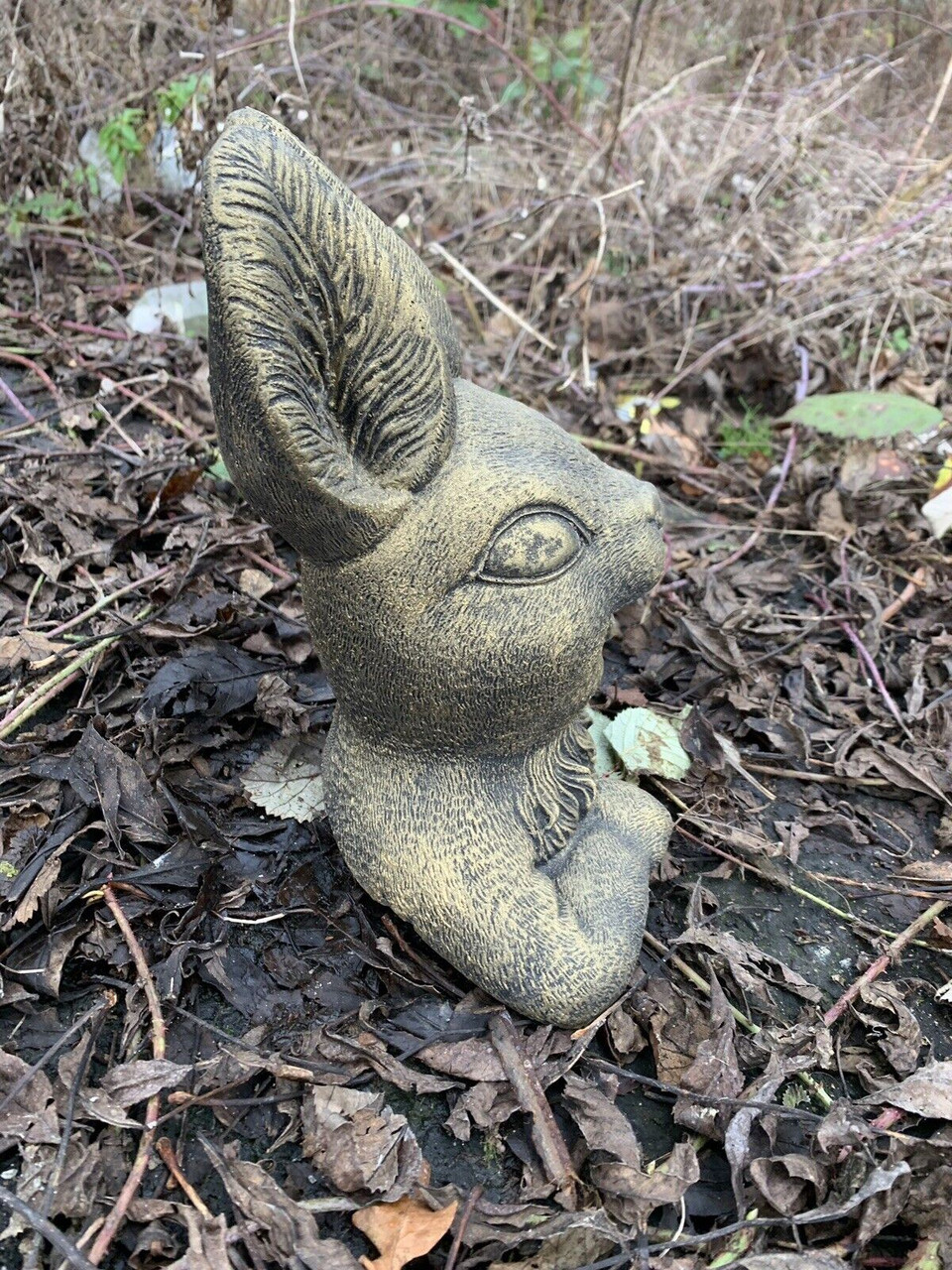 STONE GARDEN CUTE GOLD RABBIT GIFT GARDEN ORNAMENT