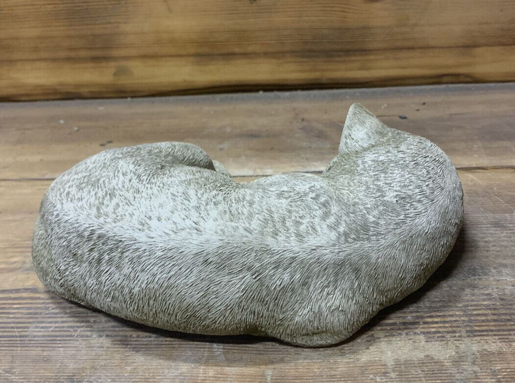 STONE GARDEN LYING SLEEPING CAT KITTEN ORNAMENT MEMORIAL STATUE ORNAMENT