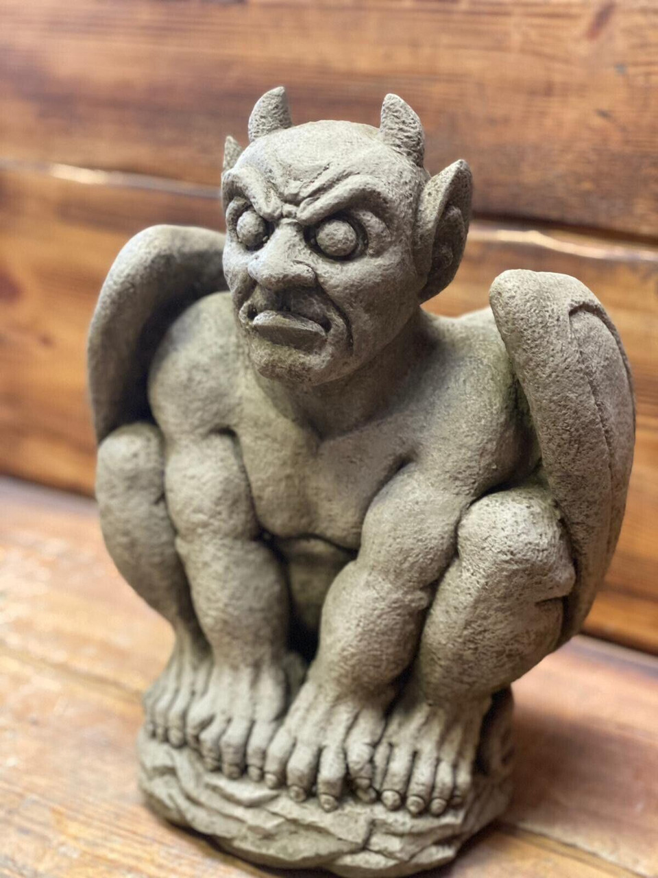 STONE GARDEN GARGOYLE GOBLIN DEVIL GREMLIN WINGED GOTHIC STATUE ORNAMENT