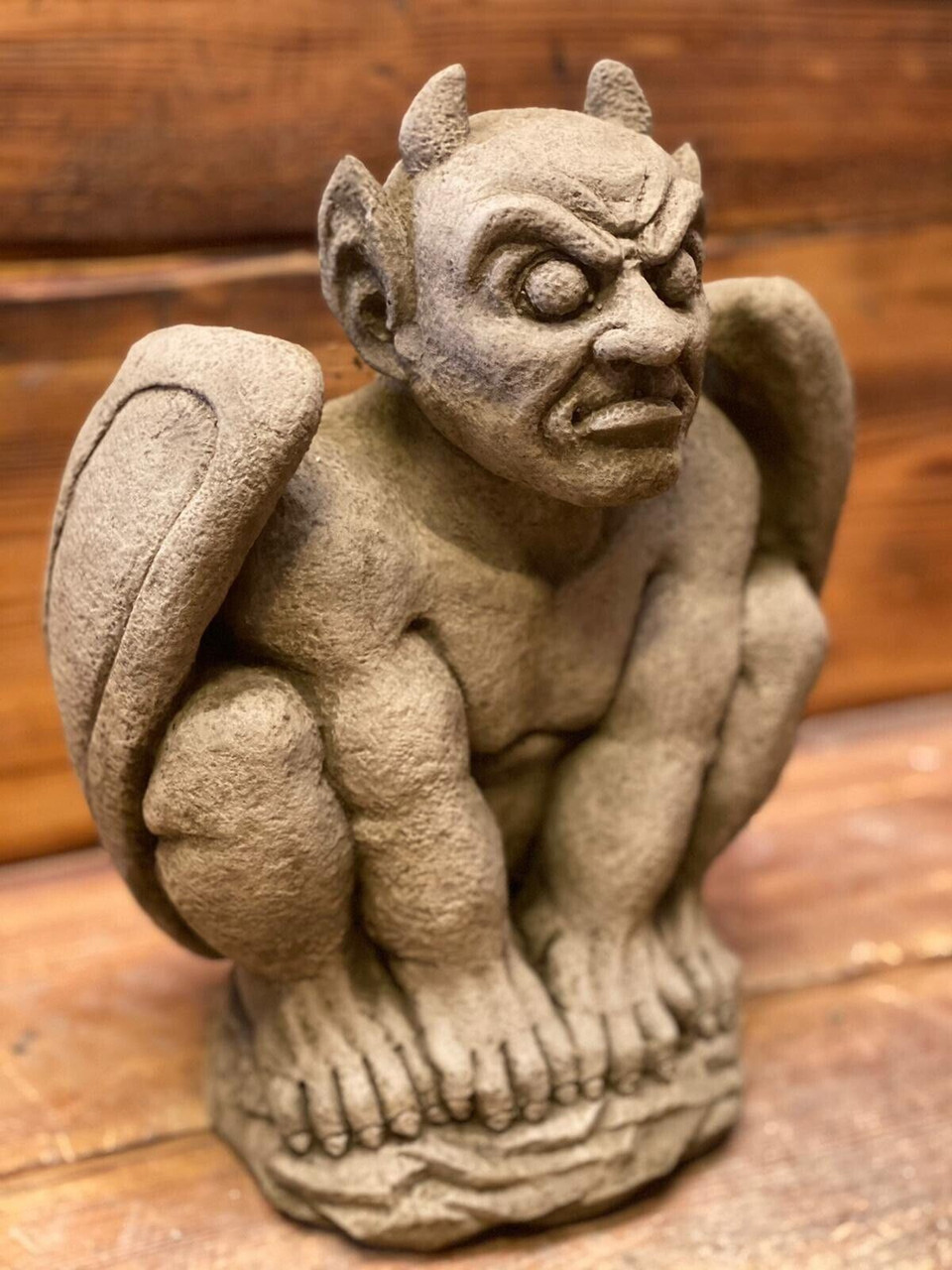 STONE GARDEN GARGOYLE GOBLIN DEVIL GREMLIN WINGED GOTHIC STATUE ORNAMENT