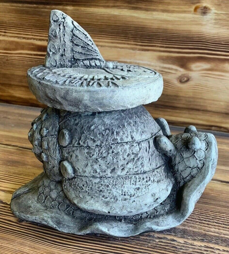 STONE GARDEN CUTE SNAIL SUN DIAL STATUE ORNAMENT