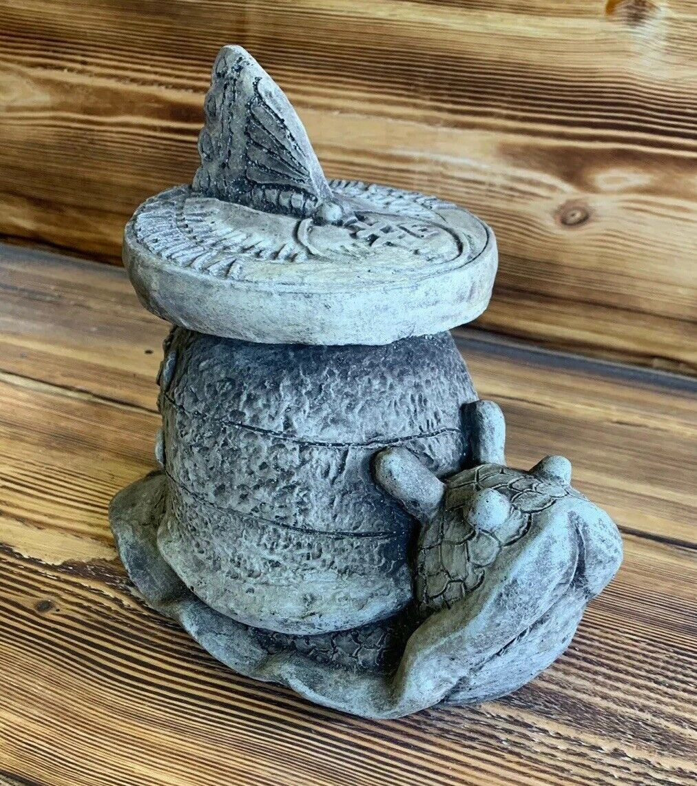 STONE GARDEN CUTE SNAIL SUN DIAL STATUE ORNAMENT