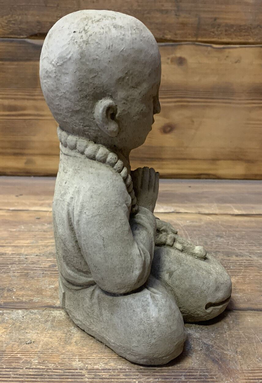 STONE GARDEN SMALL SITTING DRUM BUDDHA STATUE ORNAMENT